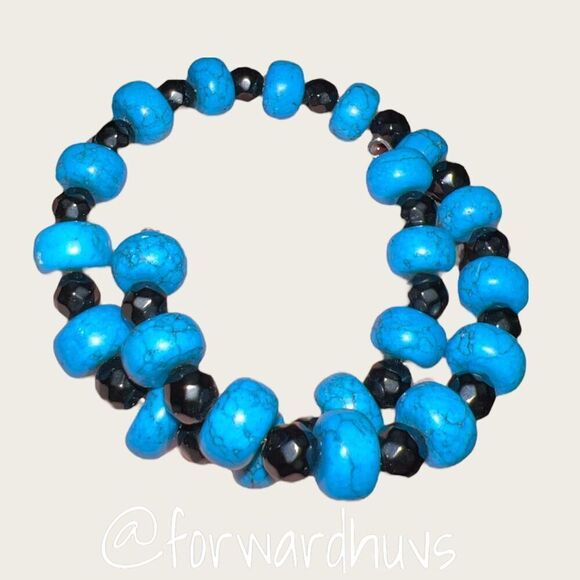 Bundle Sale 3 for $15 | Faux Turquoise Wrap Bracelet - Picture 4 of 7